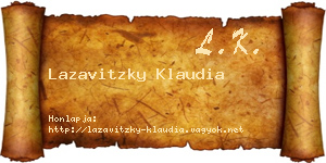 Lazavitzky Klaudia névjegykártya